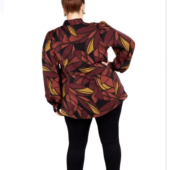 City Chic Vivian High Neck Floral Blouse Size XS/14 - Picture 2 of 12